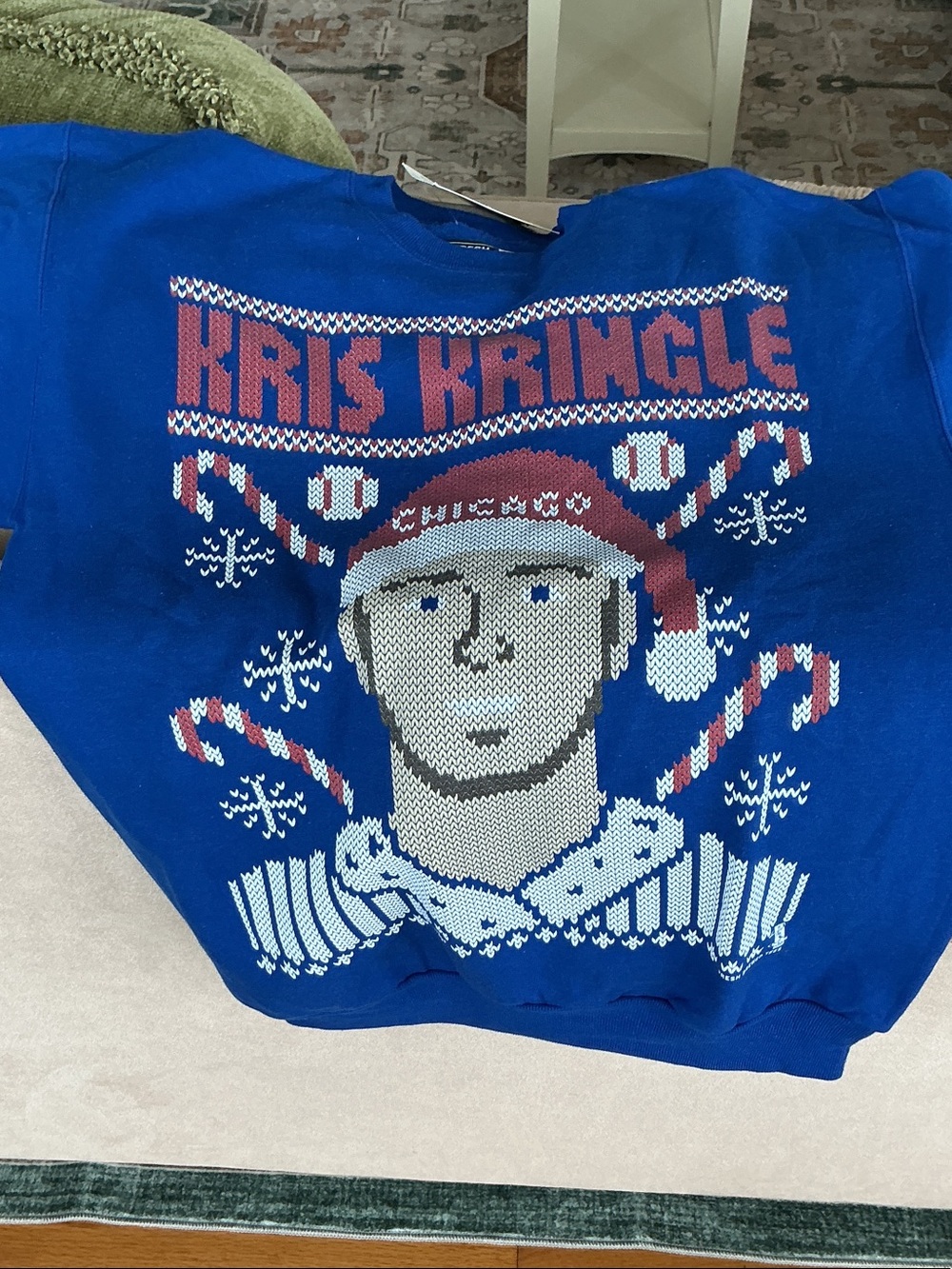 Men's Royal Blue Crewneck Holiday Sweater